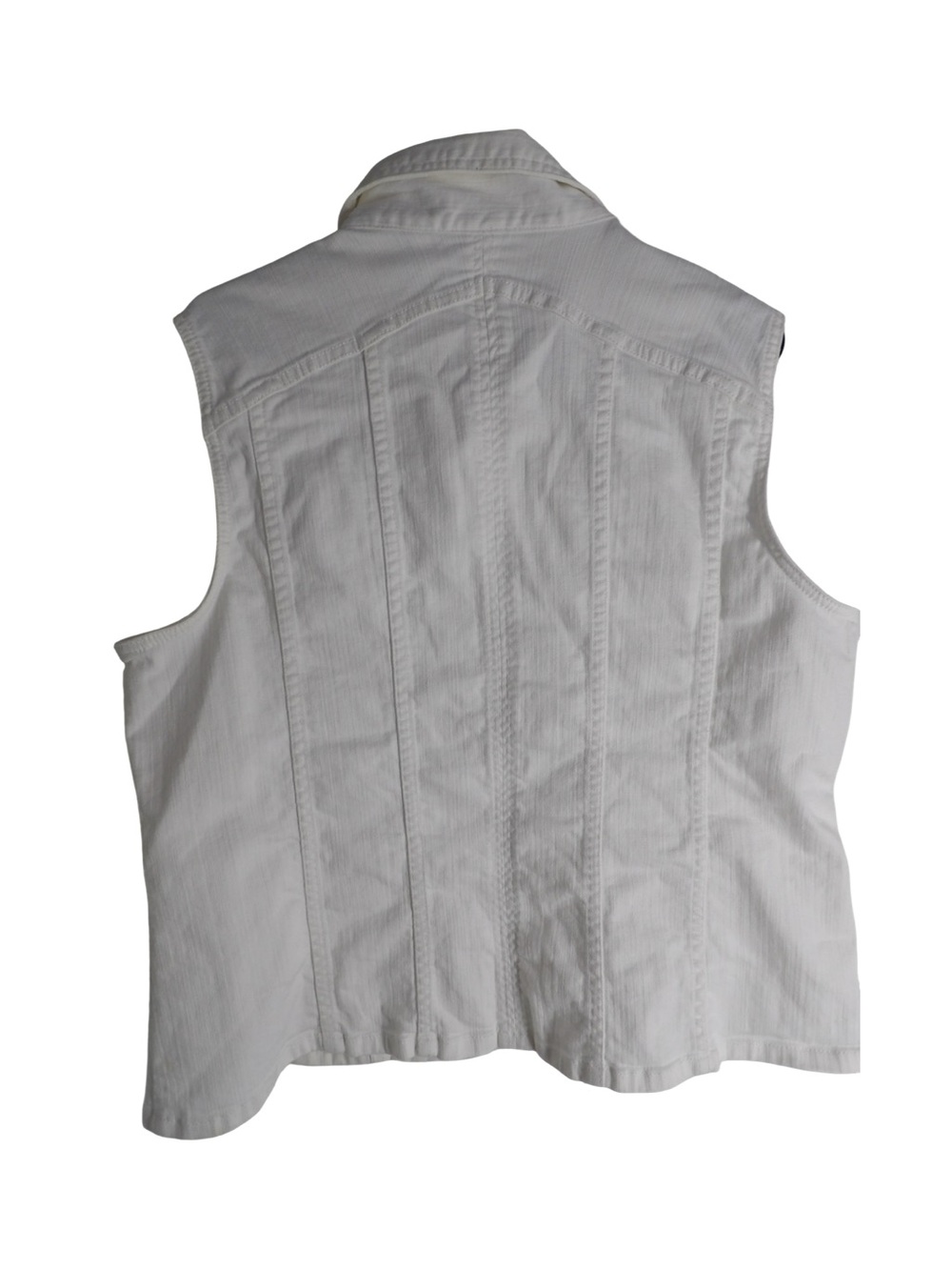 Chico's White Sleeveless Button-Front Vest - Picture 2 of 4